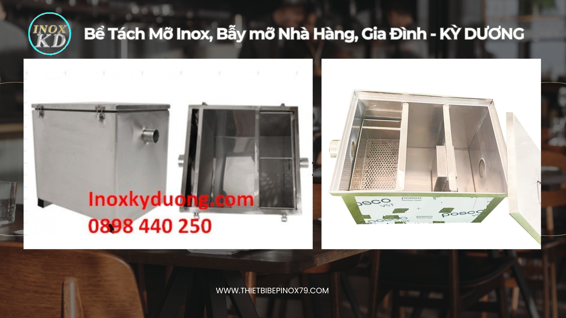 bể tách mỡ inox