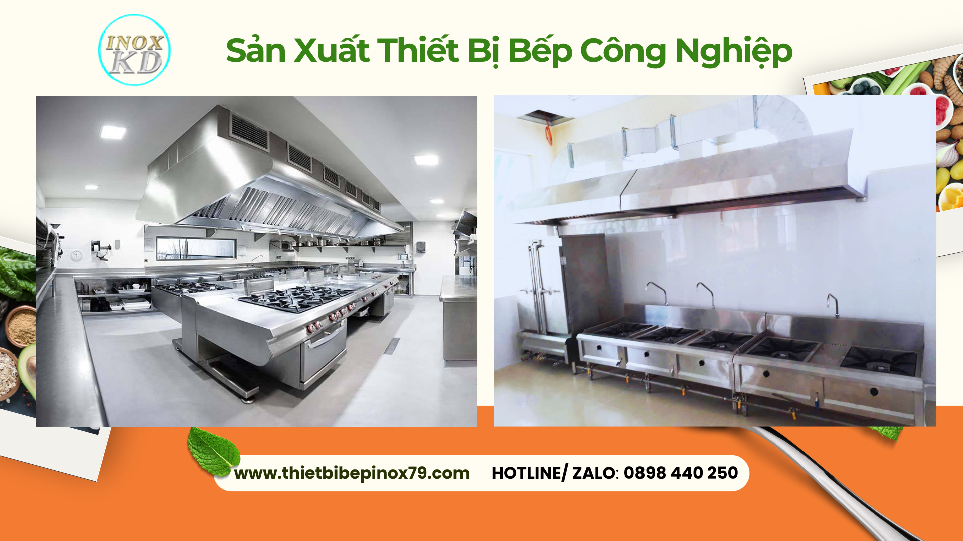 sản xuất thiết bị bếp công nghiệp