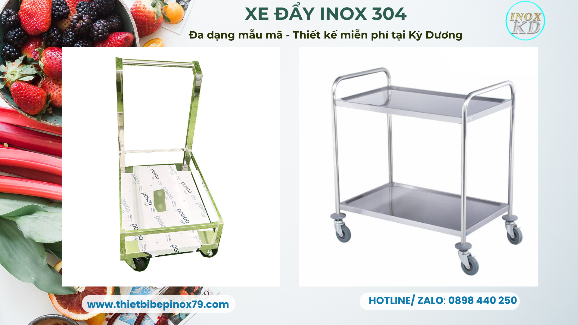 xe đẩy inox 304