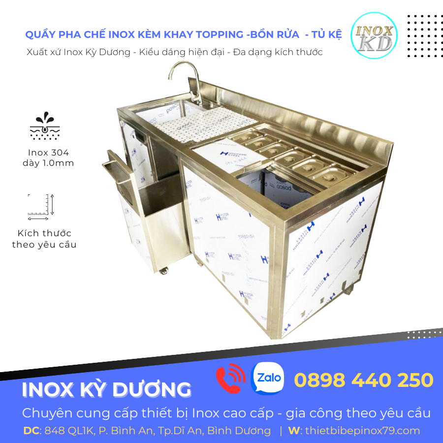 quầy pha chế inox kỳ dương