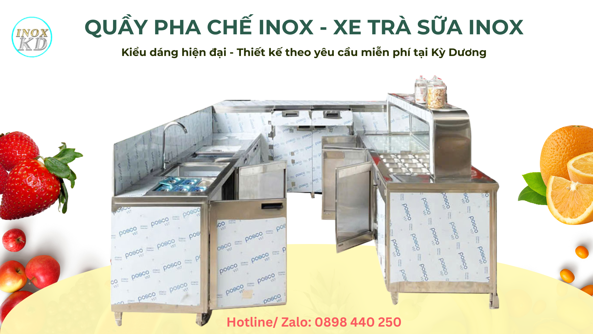 quầy pha chế inox