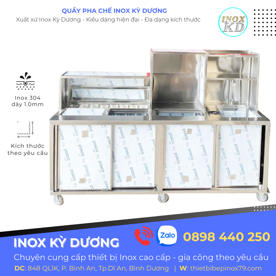 quầy pha chế inox 