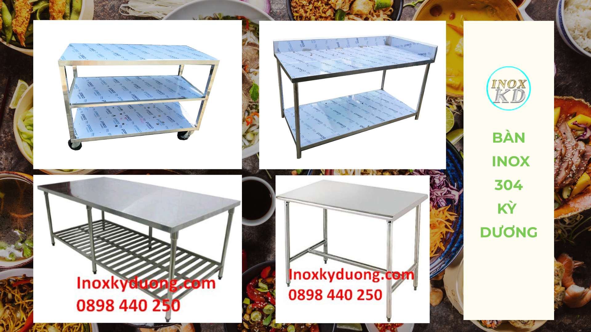 bàn inox 304 công nghiệp