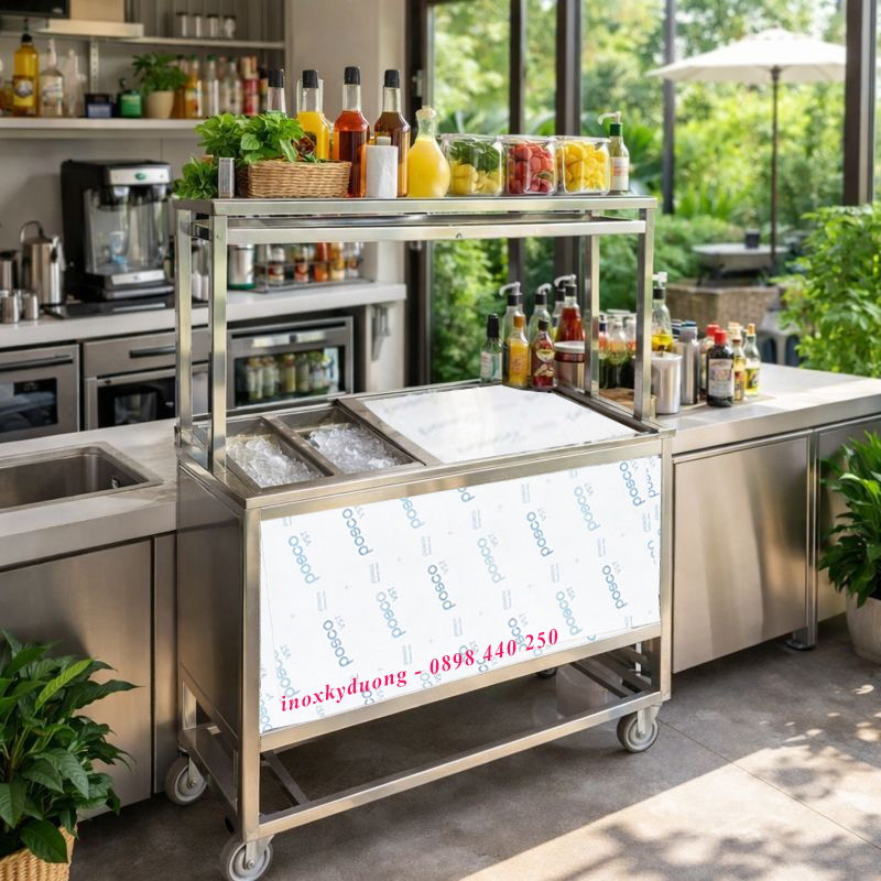 thùng đá inox có kệ