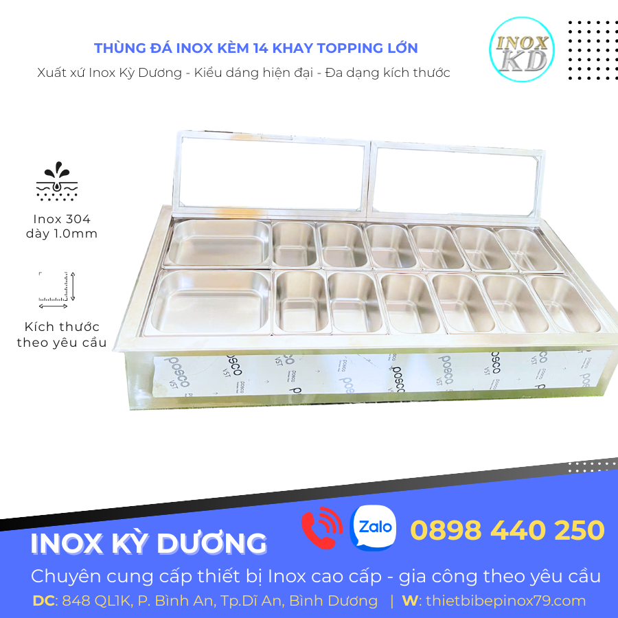 thùng đá inox kỳ dương giá rẻ