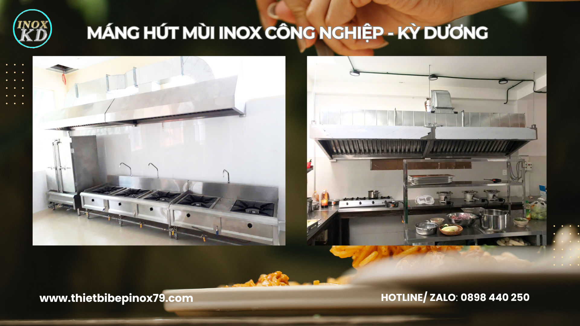 máng hút khói inox công nghiệp