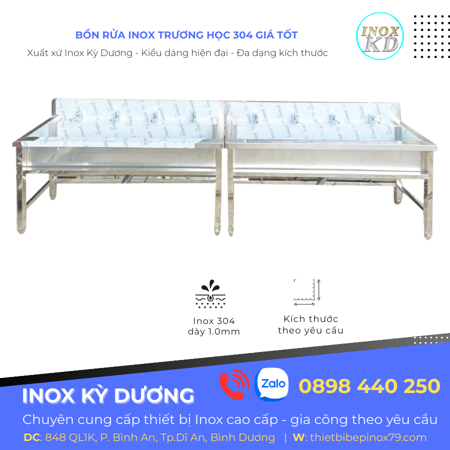 bồn rửa inox trường học