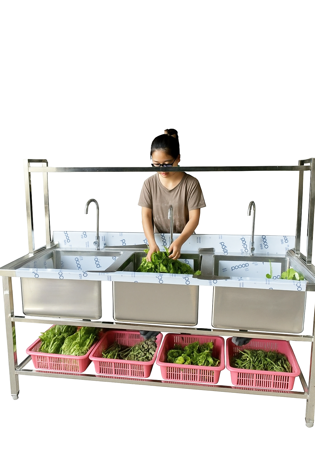 chậu rửa inox có chân