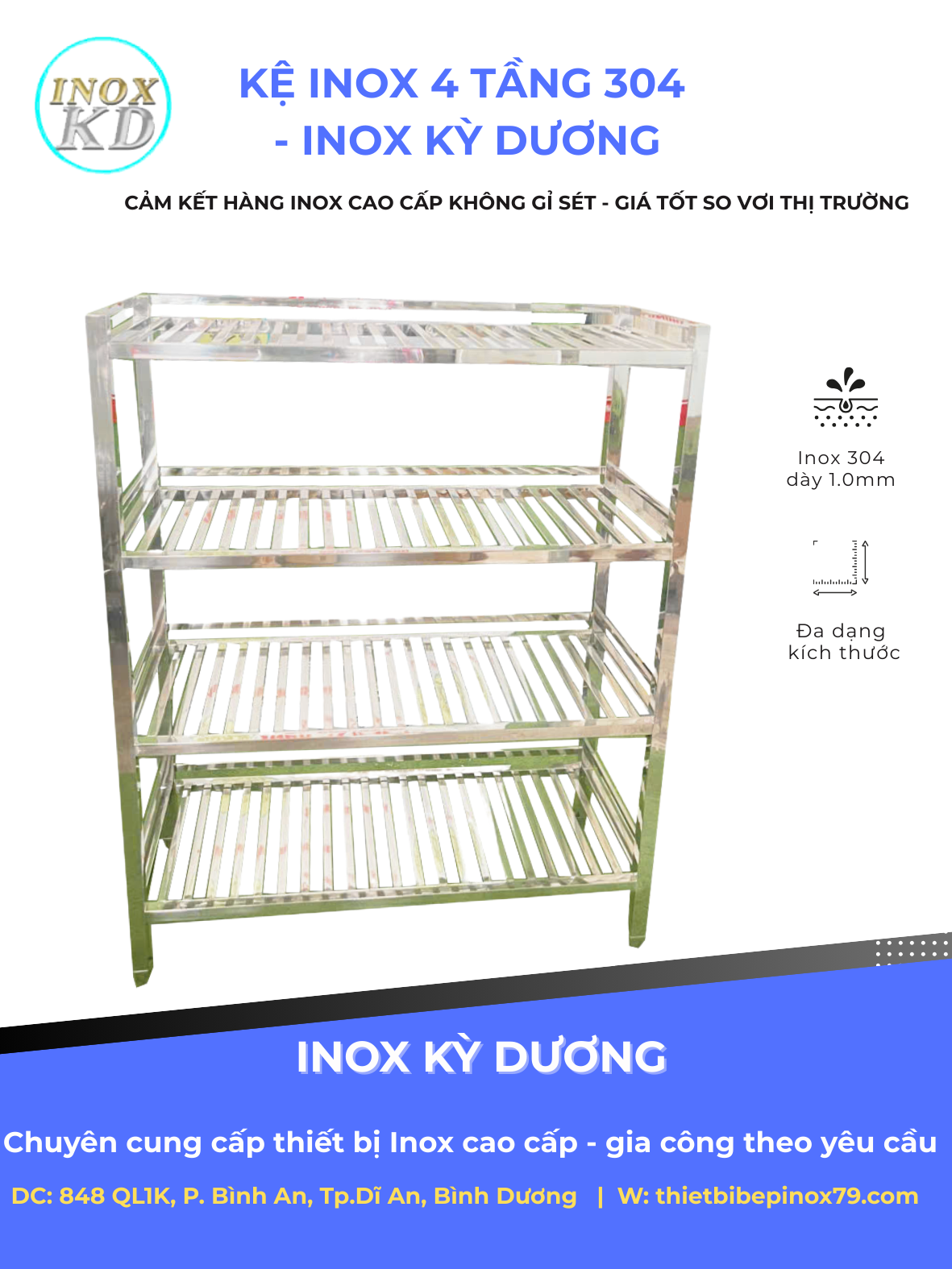 kệ inox 4 tầng