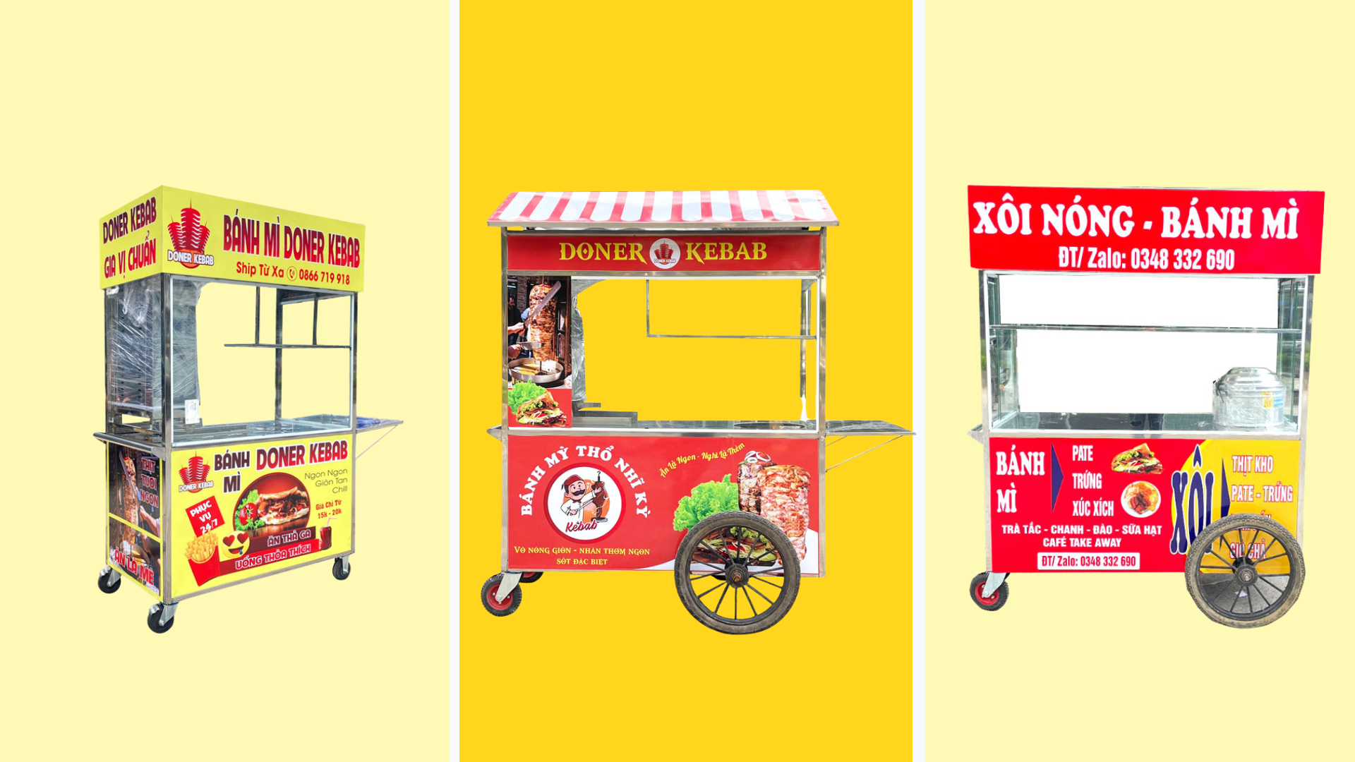 xe đẩy bán hàng inox