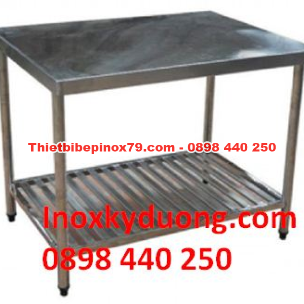 BÀN INOX CÓ KỆ SONG DƯỚI GIÁ RẺ