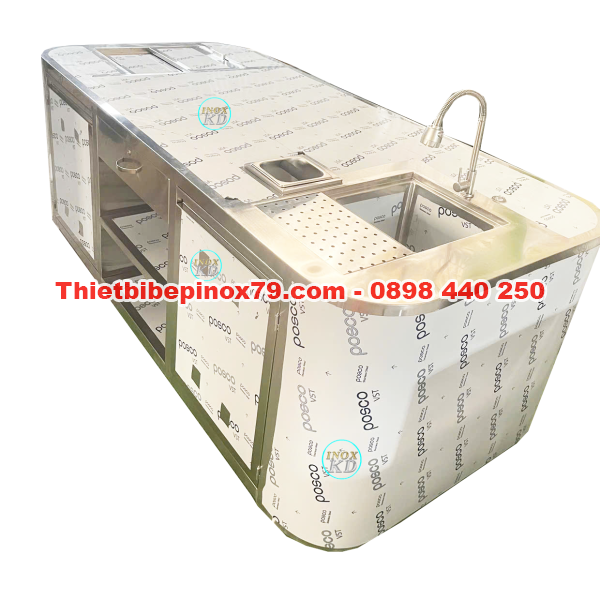 QUẦY PHA CHẾ CÀ PHÊ BO CONG INOX 304