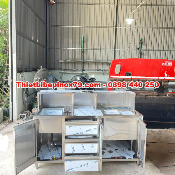 QUẦY PHA CHẾ INOX 304 ĐA NĂNG DẦY ĐỦ TIỆN ÍCH CHO QUÁN TRÀ SỮA, CÀ PHÊ
