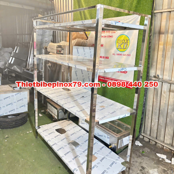 KỆ PHẲNG 4 TẦNG INOX 304 GIẢI PHÁP LƯU TRỮ TIỆN LỢI, CHUYÊN NGHIỆP, GỌN GÀNG CHO MỌI KHÔNG GIAN