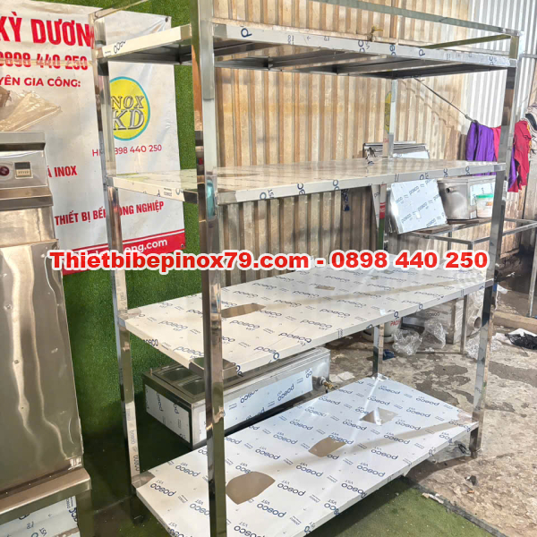 KỆ PHẲNG 4 TẦNG INOX 304 GIẢI PHÁP LƯU TRỮ TIỆN LỢI, CHUYÊN NGHIỆP, GỌN GÀNG CHO MỌI KHÔNG GIAN