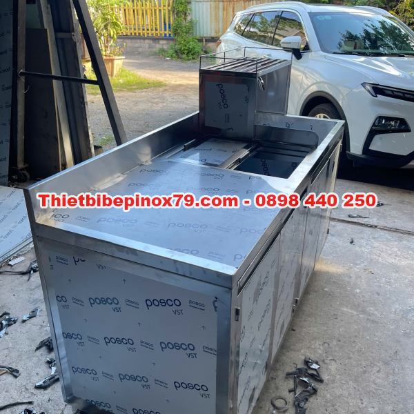 QUẦY PHA CHẾ INOX 304 ĐA NĂNG TÍCH HỢP ĐẦY ĐỦ CÔNG NĂNG THIẾT KẾ CHUYÊN NGHIỆP 