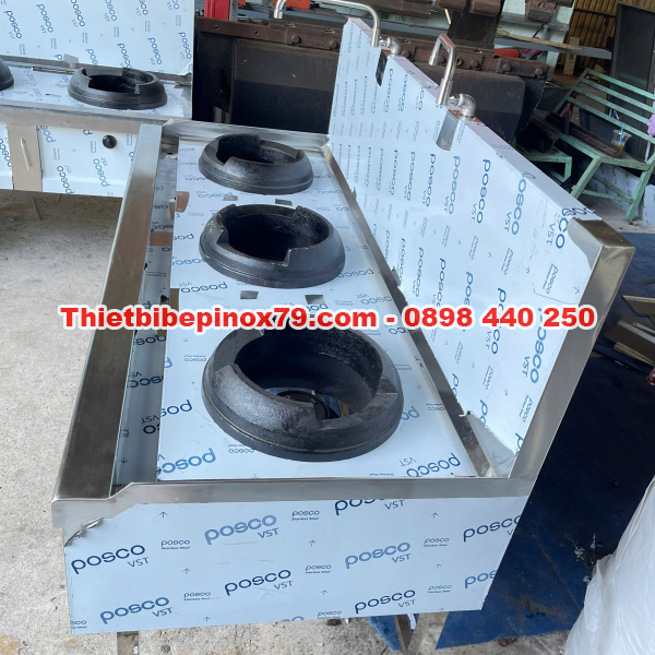 BẾP Á 3 HỌNG CÔNG NGHIỆP INOX 304 – HIỆU SUẤT CAO, TIẾT KIỆM NHIÊN LIỆU CHO NHÀ HÀNG, QUÁN ĂN