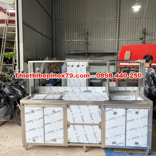 QUẦY PHA CHẾ INOX 304 ĐA NĂNG, TIỆN LỢI, GIA CÔNG TẠO XƯỞNG, HIỆN ĐẠI, BỀN BỈ