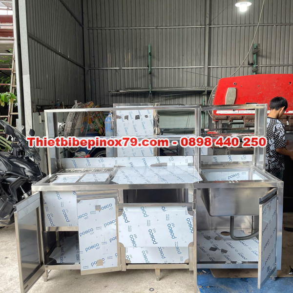 QUẦY PHA CHẾ INOX 304 ĐA NĂNG, TIỆN LỢI, GIA CÔNG TẠO XƯỞNG, HIỆN ĐẠI, BỀN BỈ