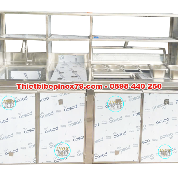 QUẦY PHA CHẾ TRÀ SỮA INOX 3