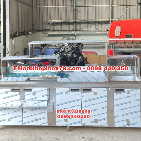 Quầy pha chế trà sữa inox 304 rẻ đẹp sản xuất tại xưởng