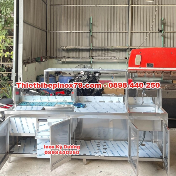 Quầy pha chế trà sữa inox 304 rẻ đẹp sản xuất tại xưởng