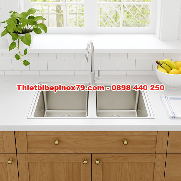 Bồn Rửa Chén Đôi Âm Lắp Âm Bàn Bếp C03