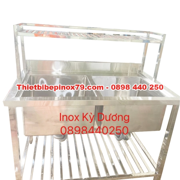 CHẬU RỬA HAI HỘC CÓ KỆ SONG TRÊN VÀ KỆ SONG DƯỚI