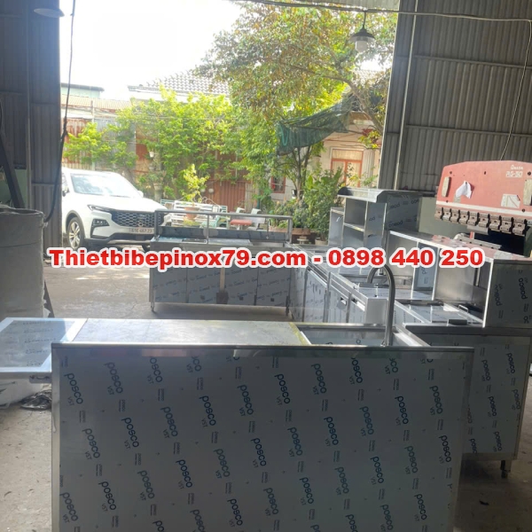 SẢN XUẤT QUẦY PHA CHẾ TÀ SỮA INOX THEO YÊU CẦU 