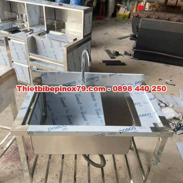 CHẬU RỬA CÔNG NGHIỆP MỘT HỌC CÓ KỆ SONG DƯỚI