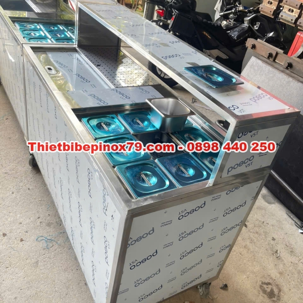 THÙNG ĐÁ INOX CHUỖI  HỒNG TRÀ NGÔ GIA