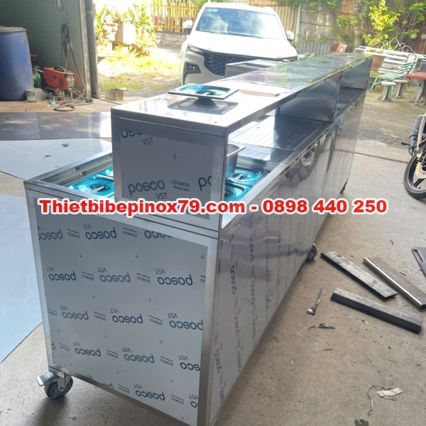 THÙNG ĐÁ INOX CHUỖI  HỒNG TRÀ NGÔ GIA