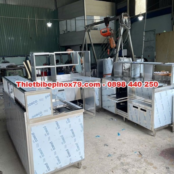 QUẦY PHA CHẾ TRÀ SỮA INOX 304 DÀY 1MM GIÁ RẺ 