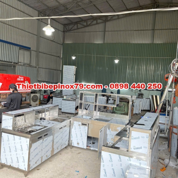 QUẦY PHA CHẾ TRÀ SỮA INOX 304 DÀY 1MM GIÁ RẺ 