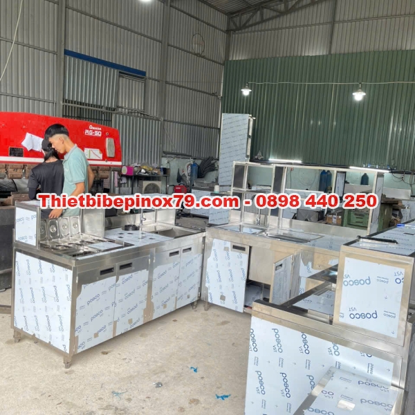 QUẦY PHA CHẾ TRÀ SỮA INOX 304 DÀY 1MM GIÁ RẺ 