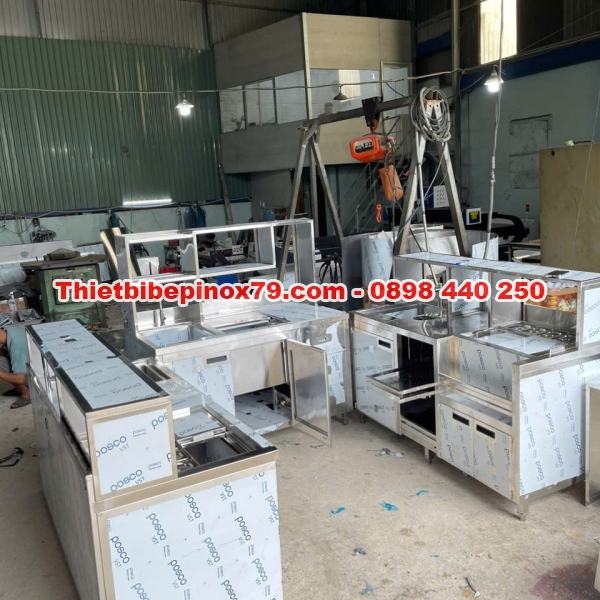 QUẦY PHA CHẾ TRÀ SỮA INOX 304 DÀY 1MM GIÁ RẺ 