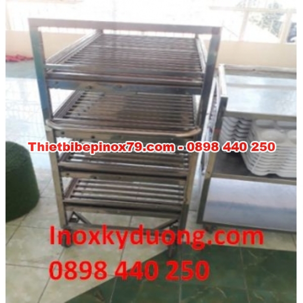 XE ĐẨY INOX 304 3 TẦNG