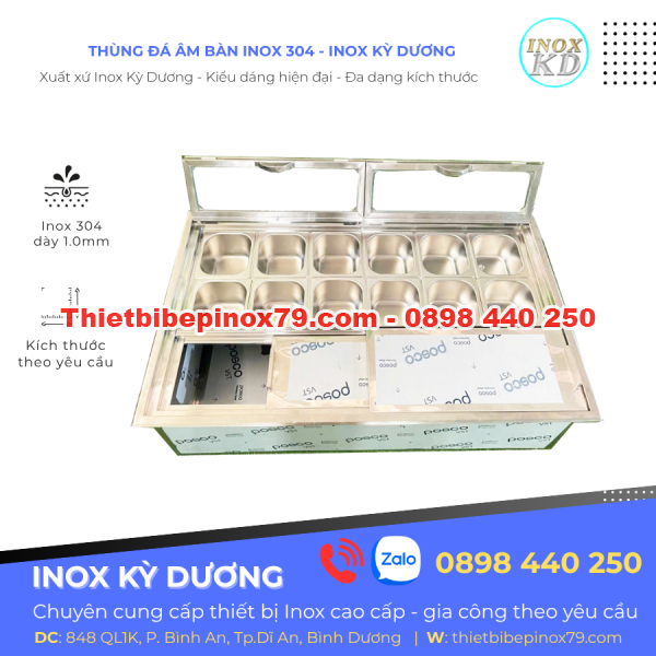THÙNG ĐÁ INOX DÀY 1 LY SẢN XUẤT TẠI XƯỞNG GIÁ TỐT