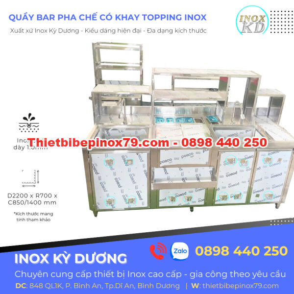 CÁCH SỬ DỤNG QUẦY PHA CHẾ TRÀ SỮA INOX BỀN ĐẸP THEO THỜI GIAN