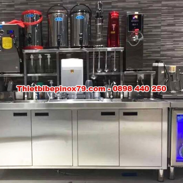 QUẦY PHA CHẾ TRÀ SỮA INOX 304 DÀY 1MM GIÁ RẺ 
