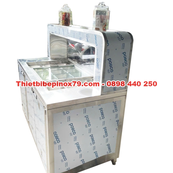 Quầy Pha Chế Kèm Kệ và Khay Topping Giá Rẻ