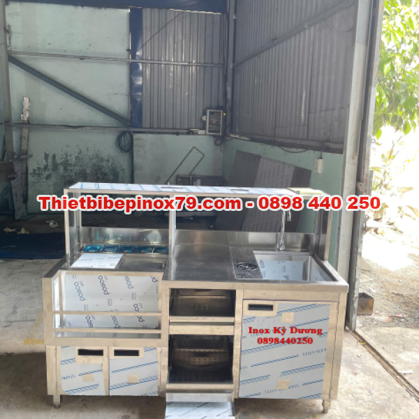 QUẦY PHA CHẾ INOX ĐA NĂNG TẠI XƯỞNG – THIẾT KẾ CHUYÊN NGHIỆP, TỐI ƯU HIỆU SUẤT