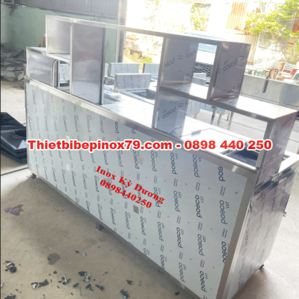 QUẦY PHA CHẾ INOX 304 ĐA NĂNG THIẾT KẾ CHUYÊN NGHIỆP CHO QUÁN CAFE, TRÀ SỮA, BAR