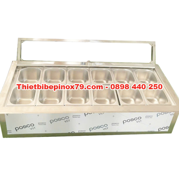 THÙNG ĐÁ INOX ƯỚP LẠNH KHAY TOPPING GIÁ RẺ