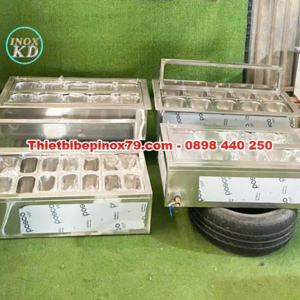 THÙNG ĐÁ INOX 304 KHÔNG BỊ TƯƠM NƯỚC ĐỔ MỒ HÔI GIỮ LẠNH TOPPING