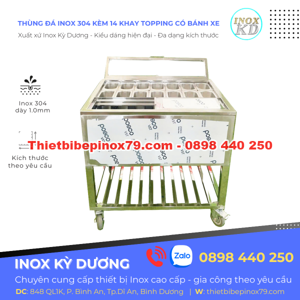 THÙNG ĐÁ INOX 304 SẢN XUẤT TẠI XƯỞNG INOX KỲ DƯƠNG