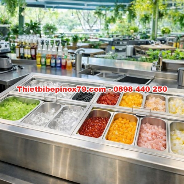 Thùng Đá Inox Khay Topping T06 Kỳ Dương