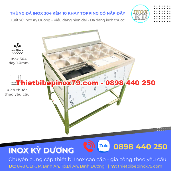 THÙNG ĐÁ INOX 304 HÀNG CHÍNH HÃNG