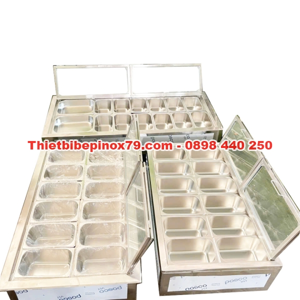 Top Mẫu Thùng Đá Inox Có Khay Topping