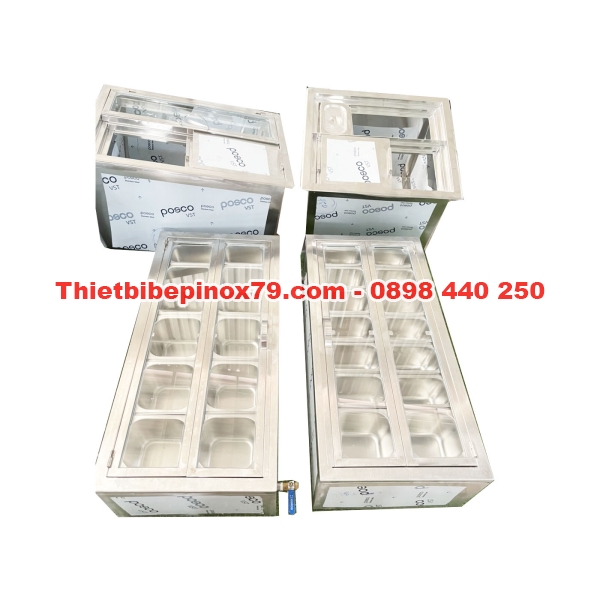 THÙNG ĐÁ INOX 304 GIỮ LẠNH CÁC LOẠI TOPPING